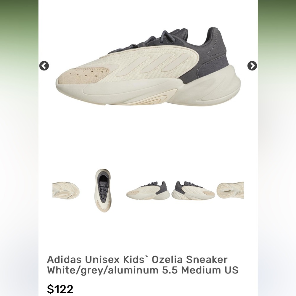 Tan and grey adidas shoes